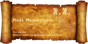 Madl Modesztusz névjegykártya